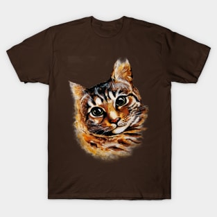 Stray Cat Portrait Watercolor Artwork T-Shirt